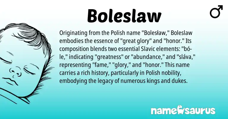 Infographic about Boleslaw name meaning, Boleslaw is a name from Polish, Slavic origin(s).