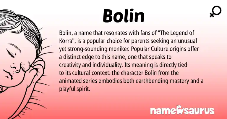 Infographic about Bolin name meaning, Bolin is a name from Popular Culture origin(s).