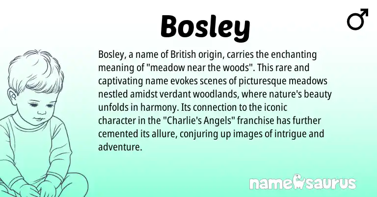 Infographic about Bosley name meaning, Bosley is a name from British origin(s).