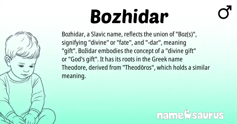 Infographic about Bozhidar name meaning, Bozhidar is a name from Slavic, Greek origin(s).