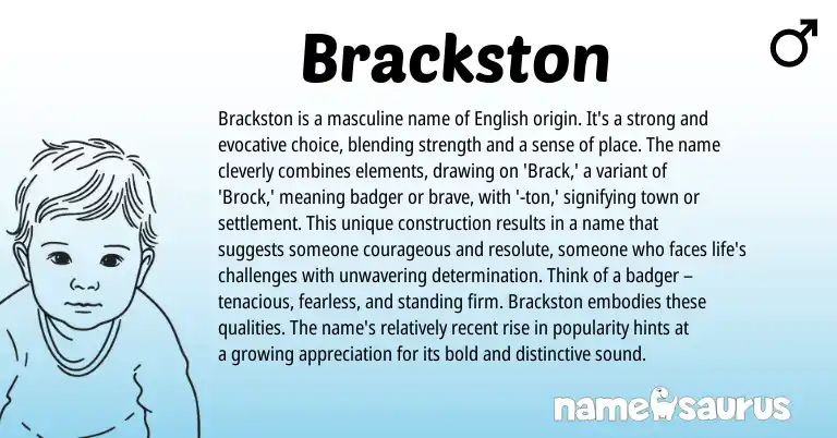 Infographic about Brackston name meaning, Brackston is a name from English origin(s).