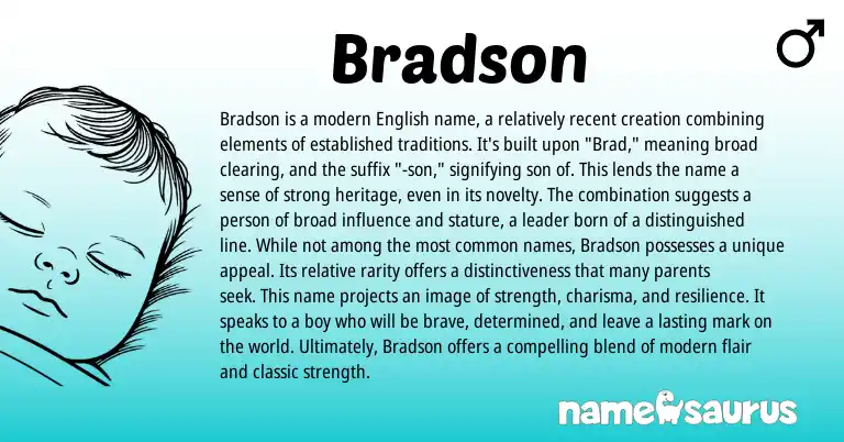 Infographic about Bradson name meaning, Bradson is a name from Other origin(s).