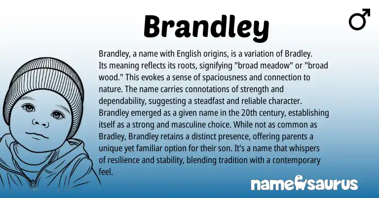 Infographic about Brandley name meaning, Brandley is a name from English origin(s).