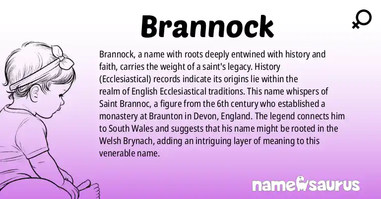 Infographic about Brannock name meaning, Brannock is a name from History (Ecclesiastical) origin(s).