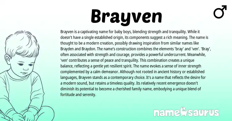 Infographic about Brayven name meaning, Brayven is a name from Other origin(s).
