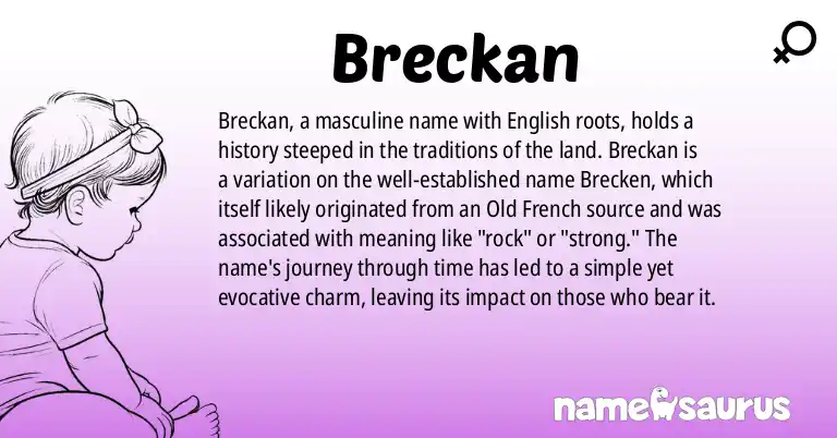 Infographic about Breckan name meaning, Breckan is a name from English origin(s).