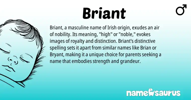 Infographic about Briant name meaning, Briant is a name from Irish origin(s).