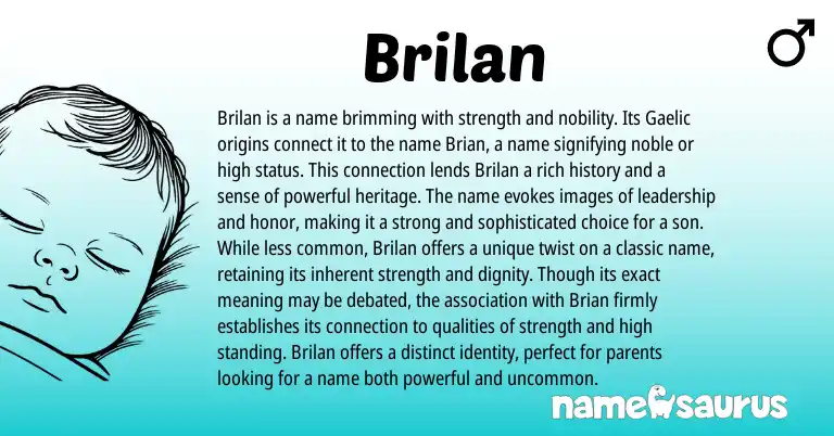 Infographic about Brilan name meaning, Brilan is a name from Gaelic origin(s).