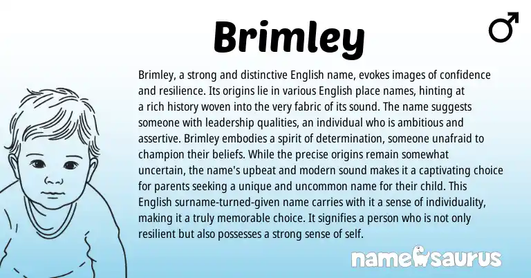 Infographic about Brimley name meaning, Brimley is a name from English origin(s).