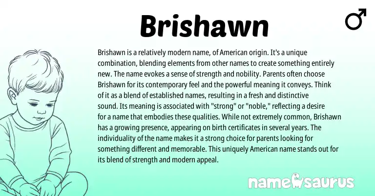 Infographic about Brishawn name meaning, Brishawn is a name from American origin(s).