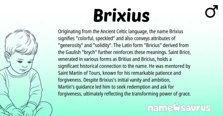 Infographic about Brixius name meaning, Brixius is a name from Latin, Celtic, Gaulish origin(s).