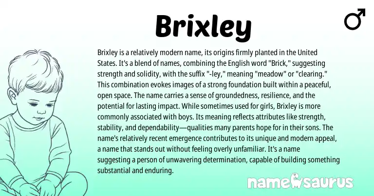 Infographic about Brixley name meaning, Brixley is a name from English origin(s).