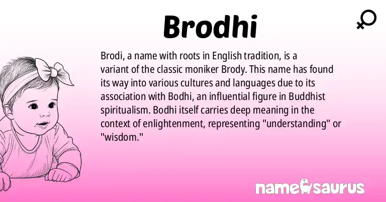 Infographic about Brodhi name meaning, Brodhi is a name from English origin(s).