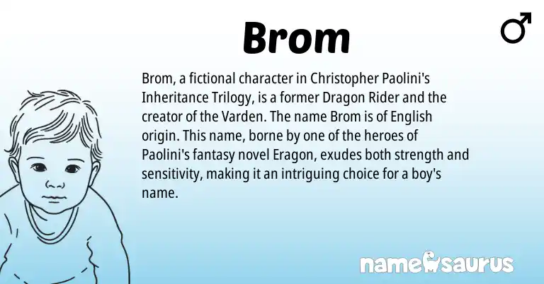 Infographic about Brom name meaning, Brom is a name from English origin(s).