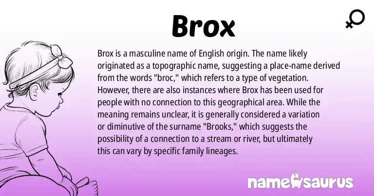Infographic about Brox name meaning, Brox is a name from English origin(s).