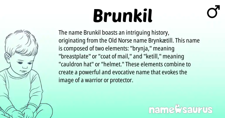 Infographic about Brunkil name meaning, Brunkil is a name from Old Norse origin(s).