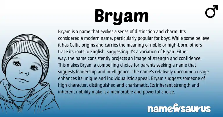 Infographic about Bryam name meaning, Bryam is a name from Celtic origin(s).