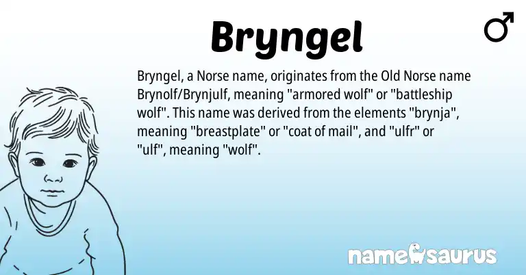 Infographic about Bryngel name meaning, Bryngel is a name from Old Norse, Norse origin(s).