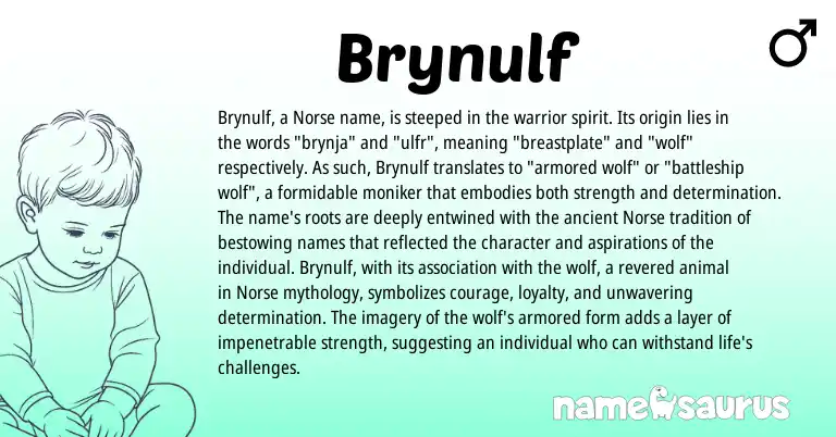 Infographic about Brynulf name meaning, Brynulf is a name from Norse origin(s).