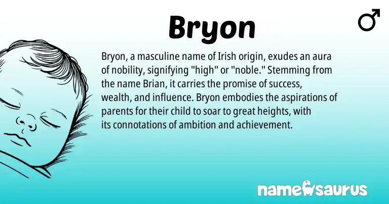 Infographic about Bryon name meaning, Bryon is a name from Irish origin(s).