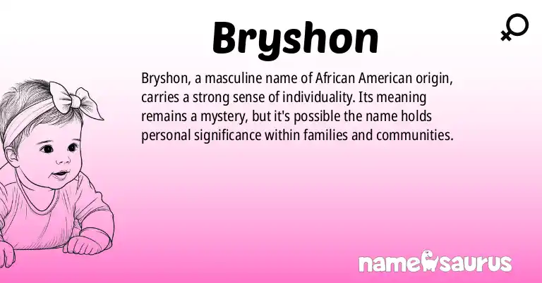 Infographic about Bryshon name meaning, Bryshon is a name from African American origin(s).