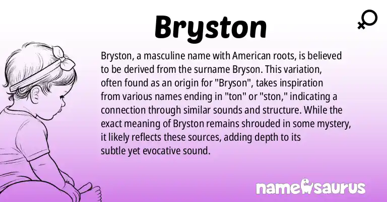 Infographic about Bryston name meaning, Bryston is a name from American origin(s).