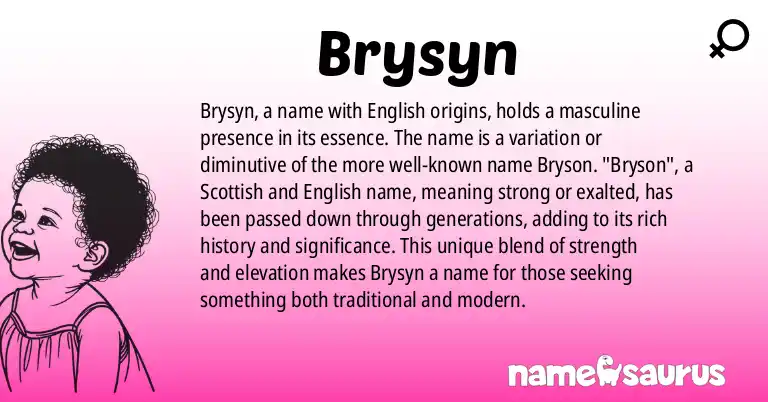 Infographic about Brysyn name meaning, Brysyn is a name from English origin(s).