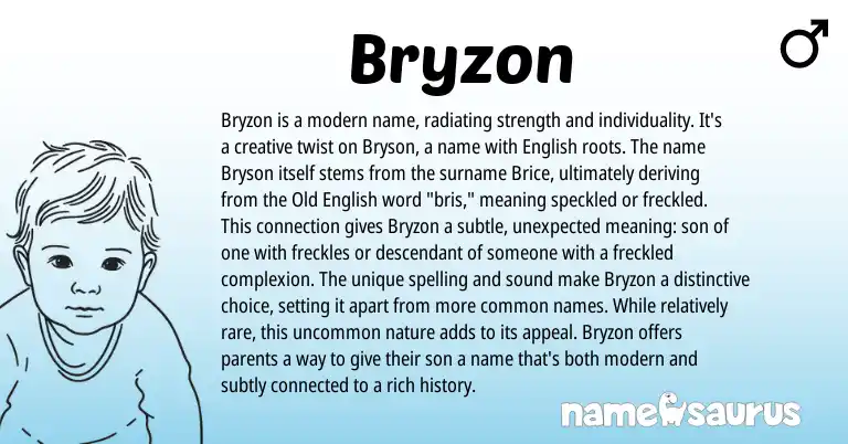Infographic about Bryzon name meaning, Bryzon is a name from English origin(s).