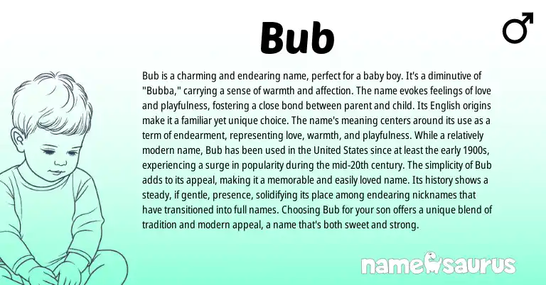 Infographic about Bub name meaning, Bub is a name from English origin(s).