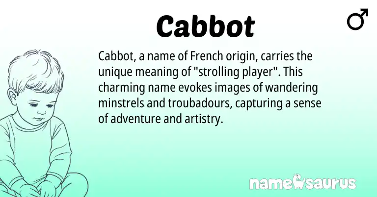 Infographic about Cabbot name meaning, Cabbot is a name from French origin(s).