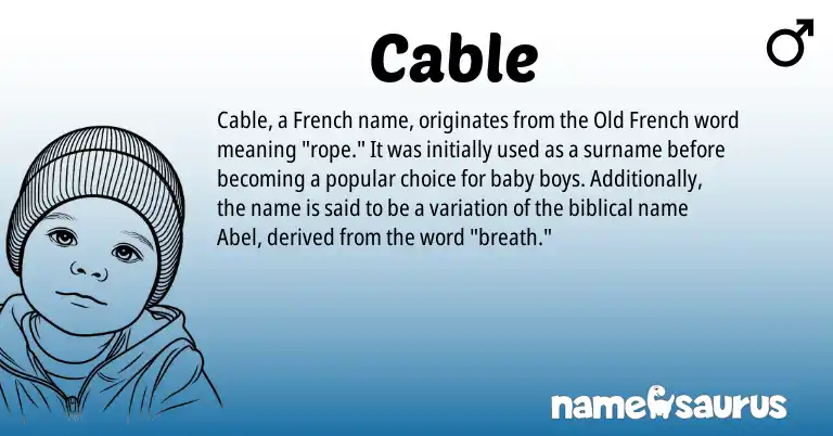 Infographic about Cable name meaning, Cable is a name from French, Old French origin(s).