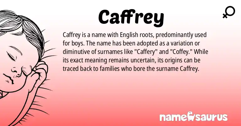 Infographic about Caffrey name meaning, Caffrey is a name from English origin(s).