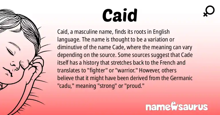 Infographic about Caid name meaning, Caid is a name from English origin(s).