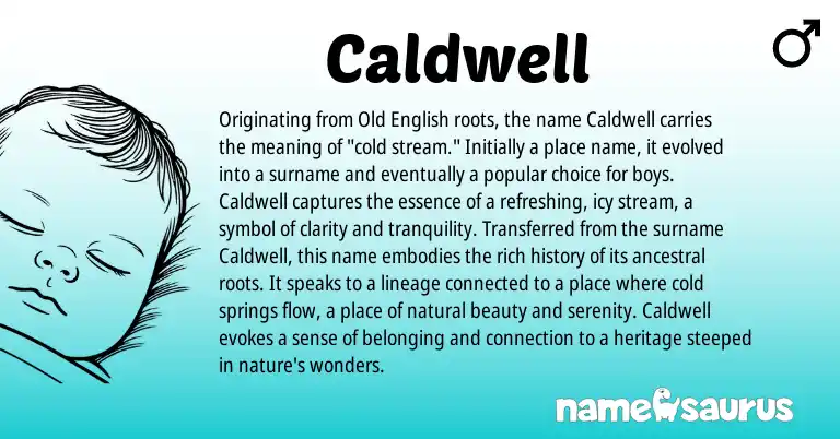 Infographic about Caldwell name meaning, Caldwell is a name from Old English origin(s).