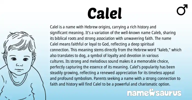 Infographic about Calel name meaning, Calel is a name from Hebrew origin(s).