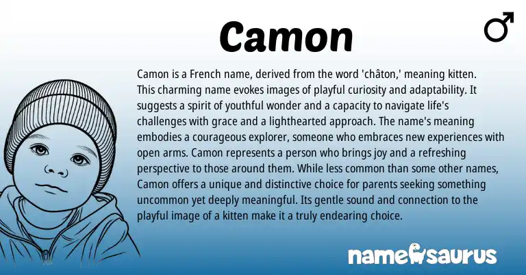 Infographic about Camon name meaning, Camon is a name from French origin(s).