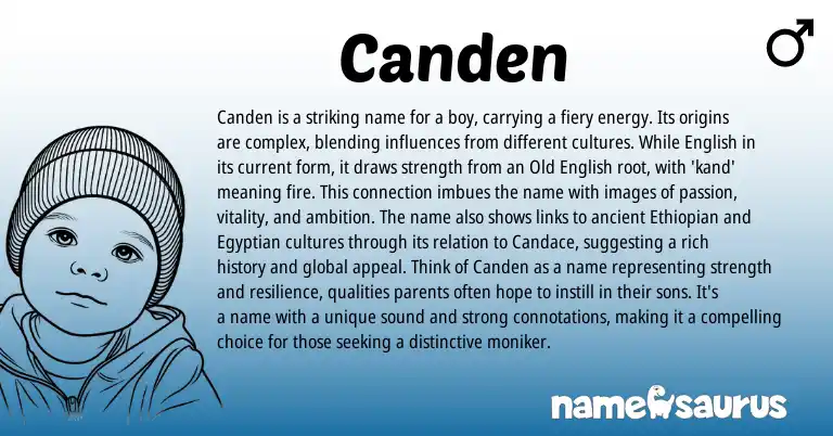 Infographic about Canden name meaning, Canden is a name from English origin(s).