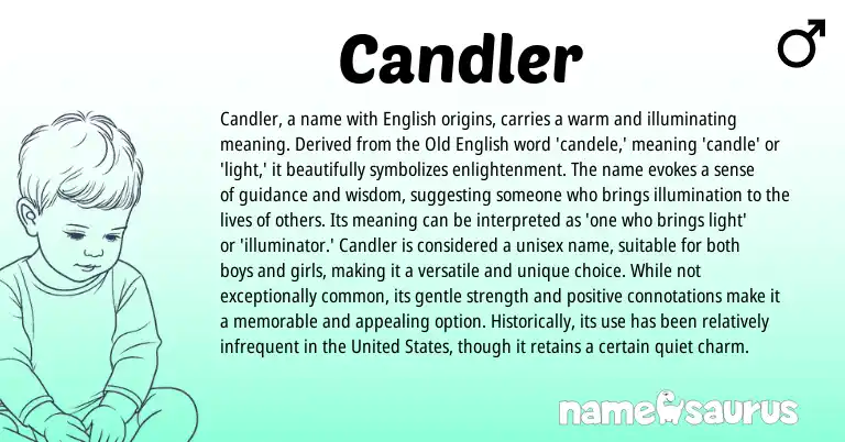 Infographic about Candler name meaning, Candler is a name from English origin(s).