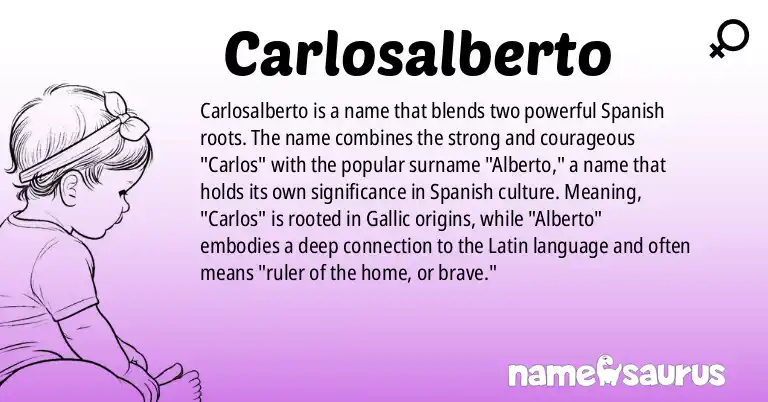 Infographic about Carlosalberto name meaning, Carlosalberto is a name from Spanish origin(s).