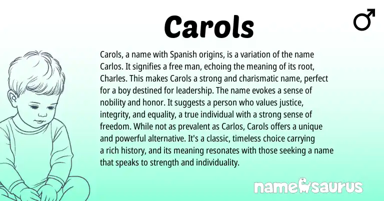 Infographic about Carols name meaning, Carols is a name from Other origin(s).