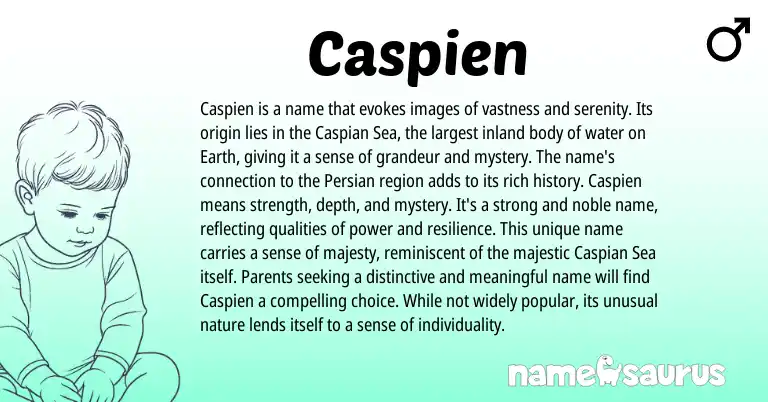 Infographic about Caspien name meaning, Caspien is a name from Other origin(s).