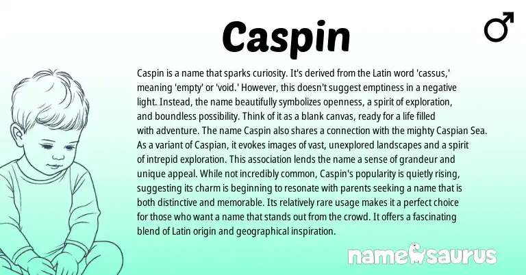 Infographic about Caspin name meaning, Caspin is a name from Latin, Irish origin(s).