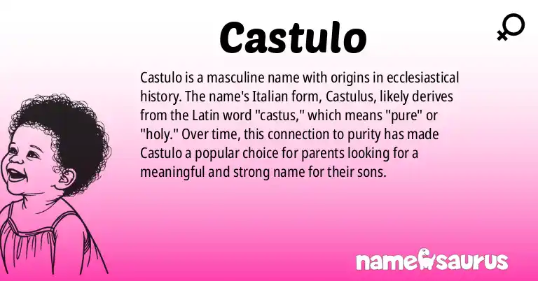Infographic about Castulo name meaning, Castulo is a name from History (Ecclesiastical) origin(s).