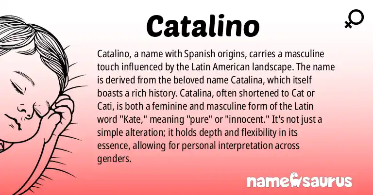 Infographic about Catalino name meaning, Catalino is a name from Spanish (Latin American) origin(s).