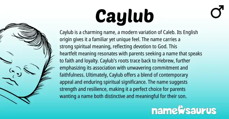 Infographic about Caylub name meaning, Caylub is a name from English, American origin(s).