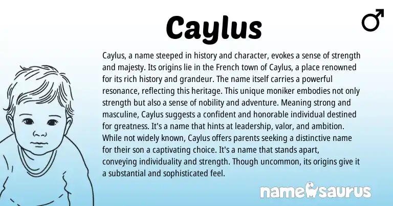 Infographic about Caylus name meaning, Caylus is a name from Celtic, French origin(s).