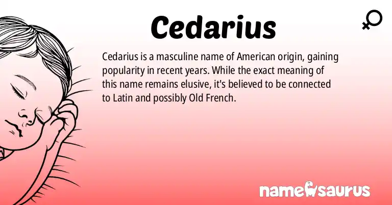 Infographic about Cedarius name meaning, Cedarius is a name from American origin(s).