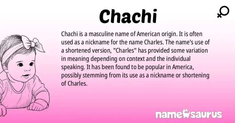 Infographic about Chachi name meaning, Chachi is a name from American origin(s).