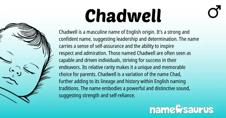 Infographic about Chadwell name meaning, Chadwell is a name from English origin(s).
