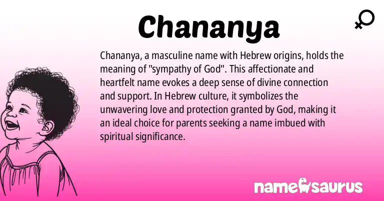 Infographic about Chananya name meaning, Chananya is a name from Hebrew origin(s).